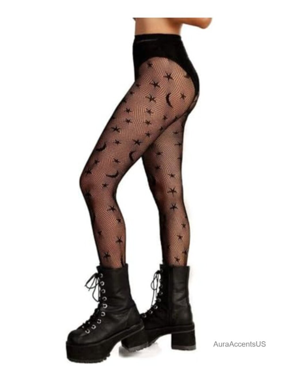 Women's High Waist Fishnet Tights Pantyhose Sexy Sheer Hosiery